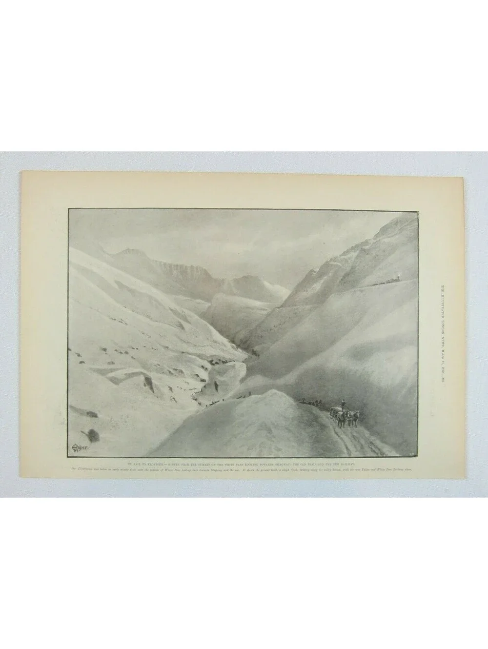 Antique 1899 Print Canada By Rail to Klondike, Winter Summit White Pass Railway